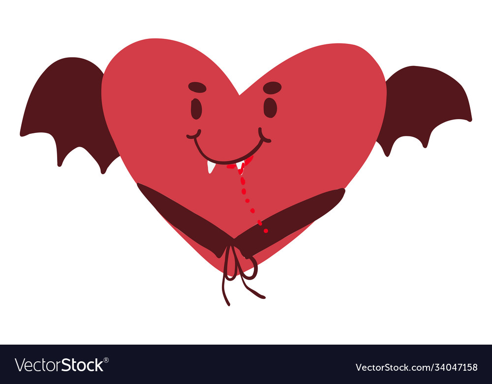 Heart in vampire costume flying