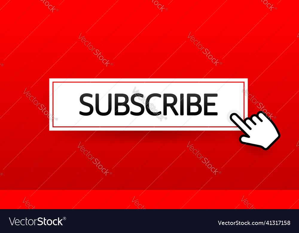 Icon with red subscribe button on white background vector image Icon with red subscribe button on white background