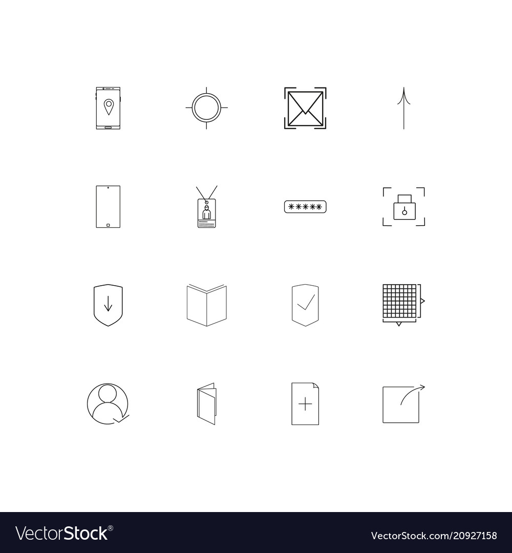 Internet technologies linear thin icons set