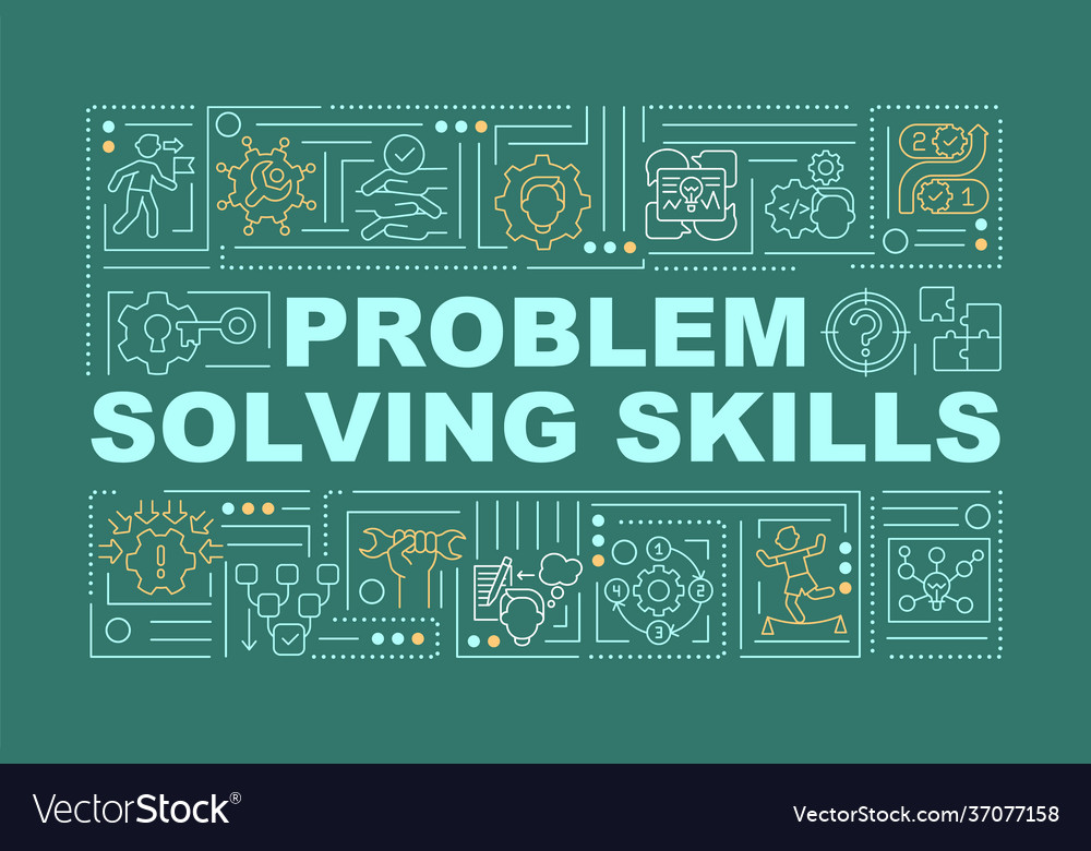 Problemlösung Fähigkeiten verbessern Wort Konzepte Banner Vector Image Problemlösung Fähigkeiten verbessern Wort Konzepte Banner