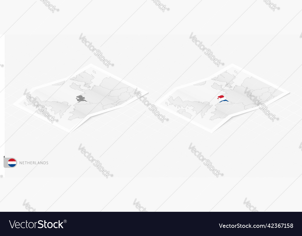 Set of two realistic map netherlands