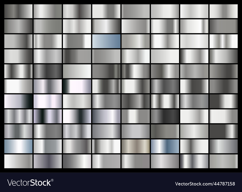 Silver gradientpatterntemplateset of colors