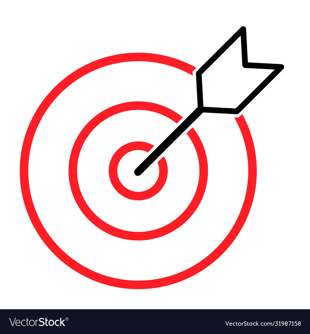 Target icon with arrow symbol for website etc web vector image Target icon with arrow symbol for website etc web