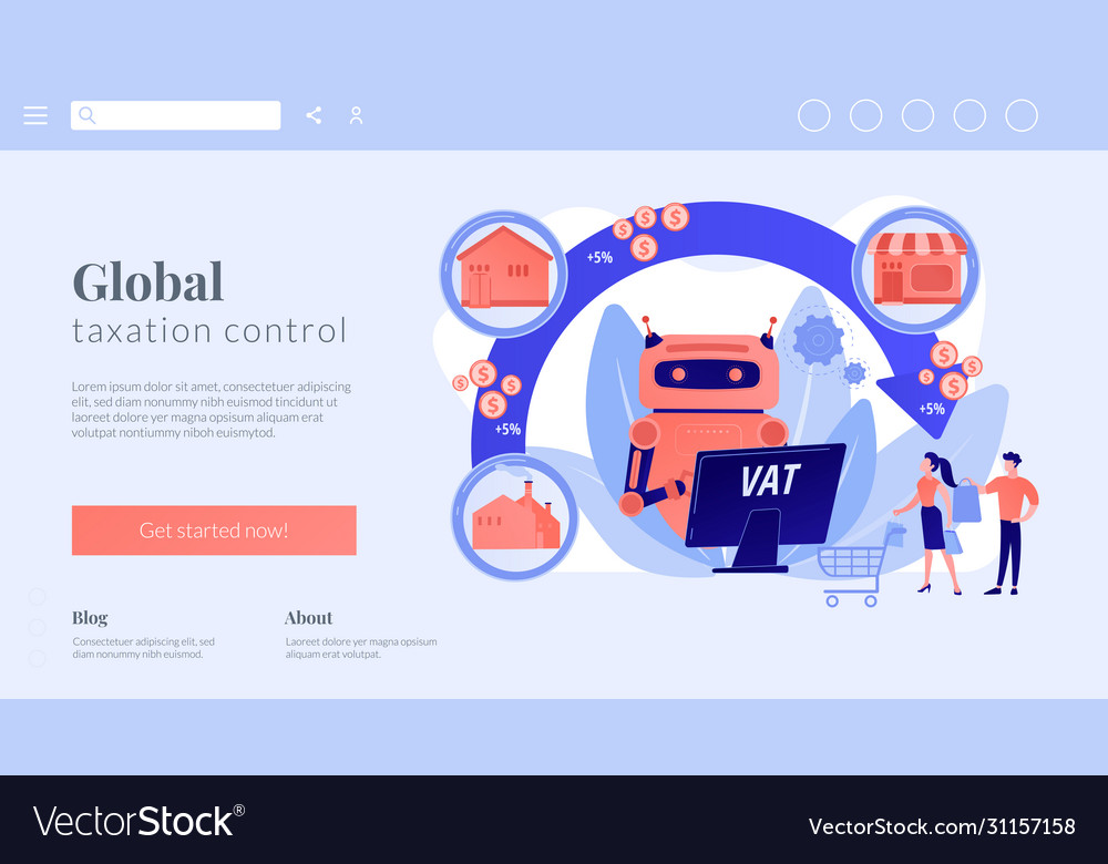 Value added tax system concept landing page