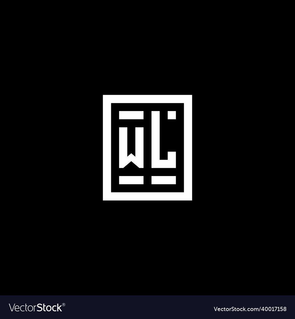 Wl initial logo with square rectangular shape