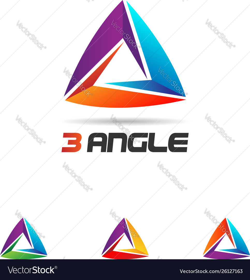 abstract colorful looping triangle logo sign triangle logo