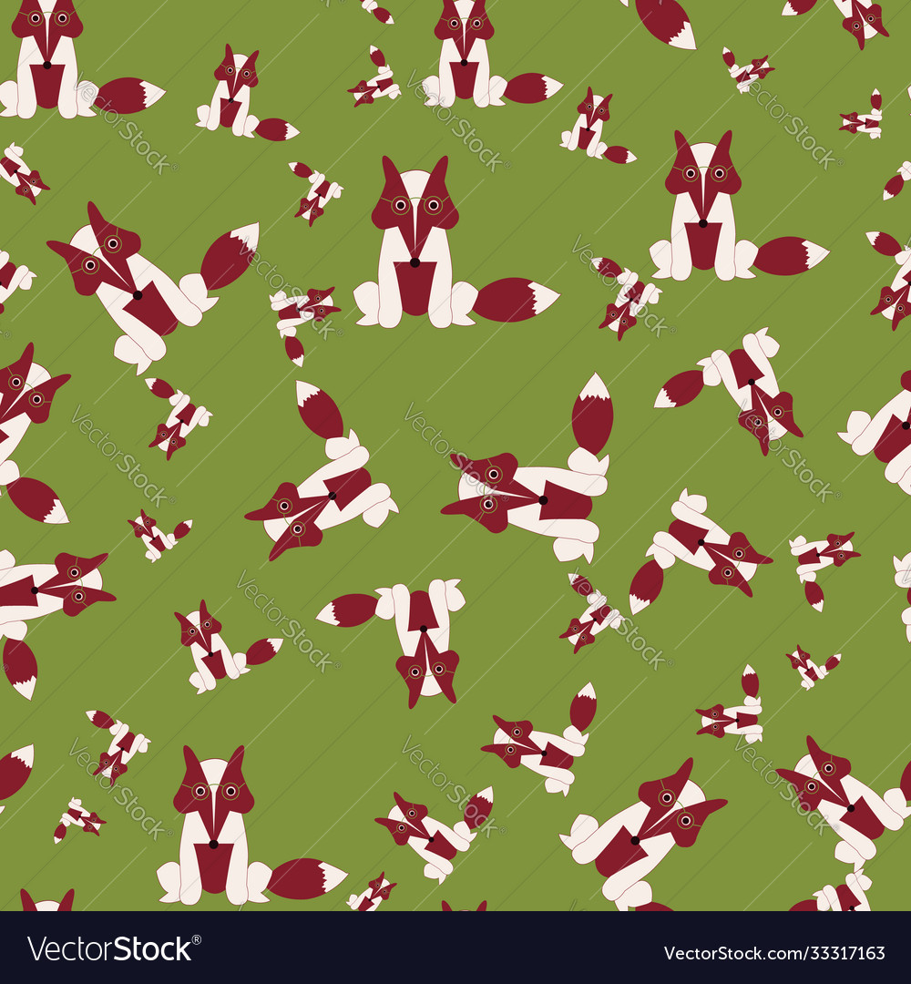 All over fox pattern repeat print vector image All over fox pattern repeat print