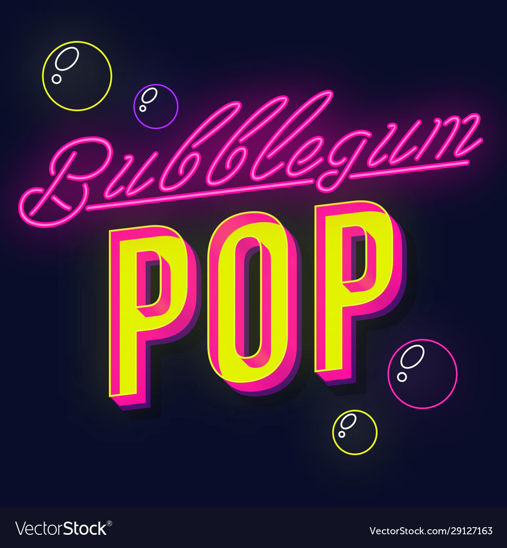 Bubblegum Pop Vintage 3d Lettering Retro Bold Vector Image