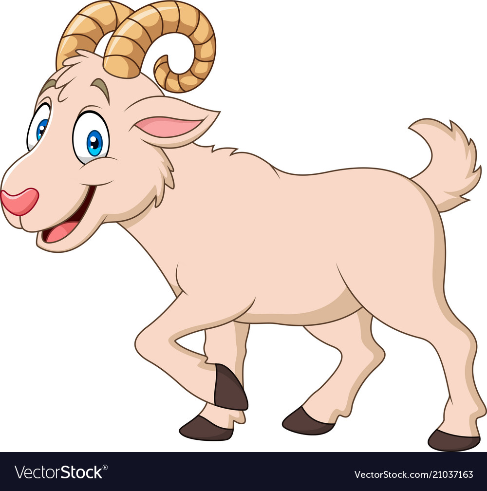 Cartoon funny goat isolated on white background Vector Image