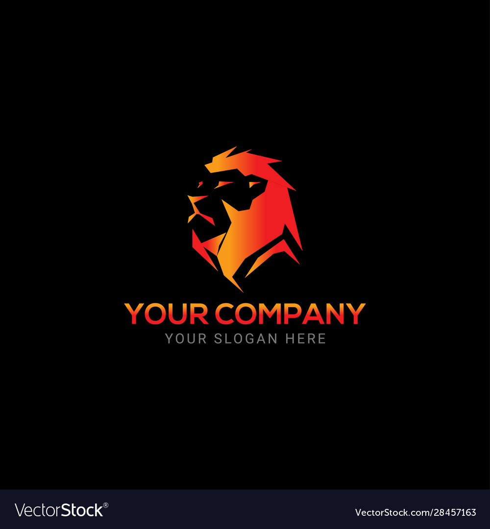 Colorful creative lion head logo