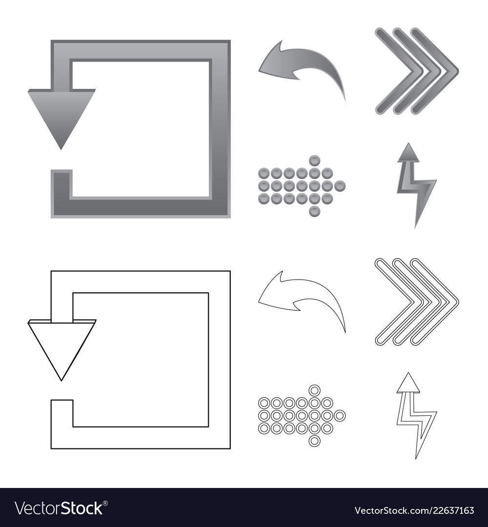 Design of element and arrow icon vector image Design of element and arrow icon