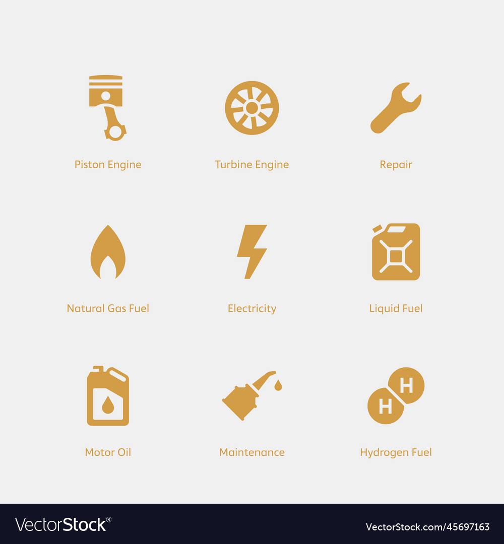 Motoren und Wartung neun Icons