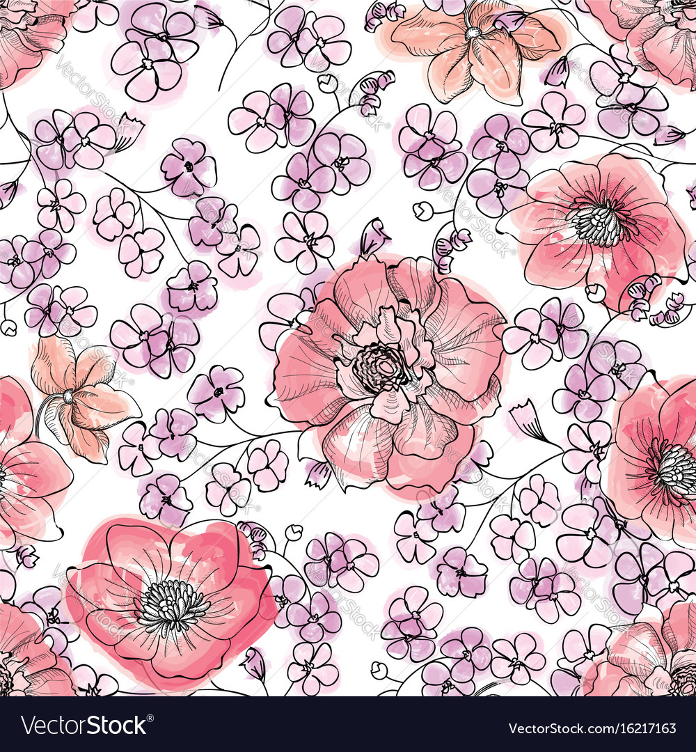 Floral seamless pattern flower background