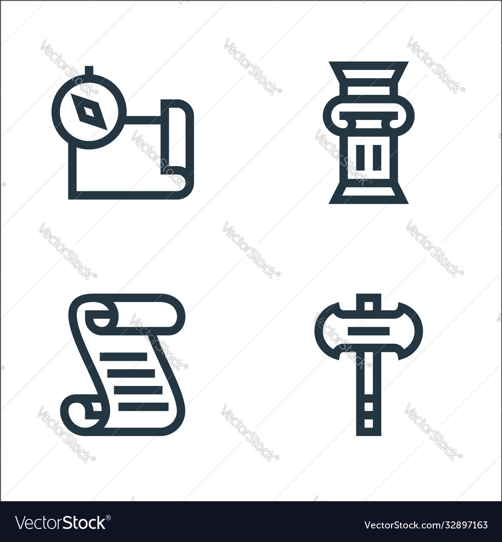 History line icons linear set quality vector image History line icons linear set quality
