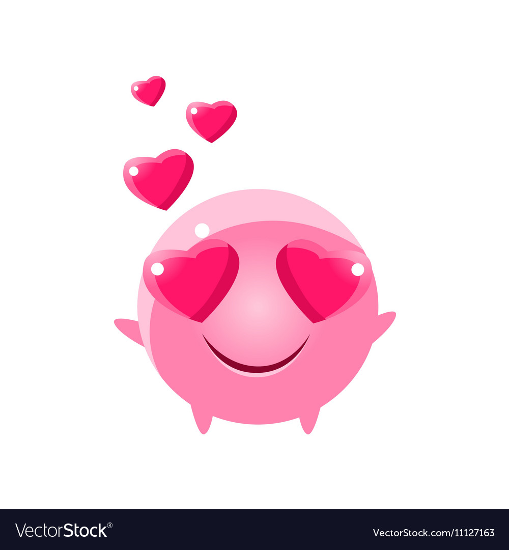 In love round character emoji