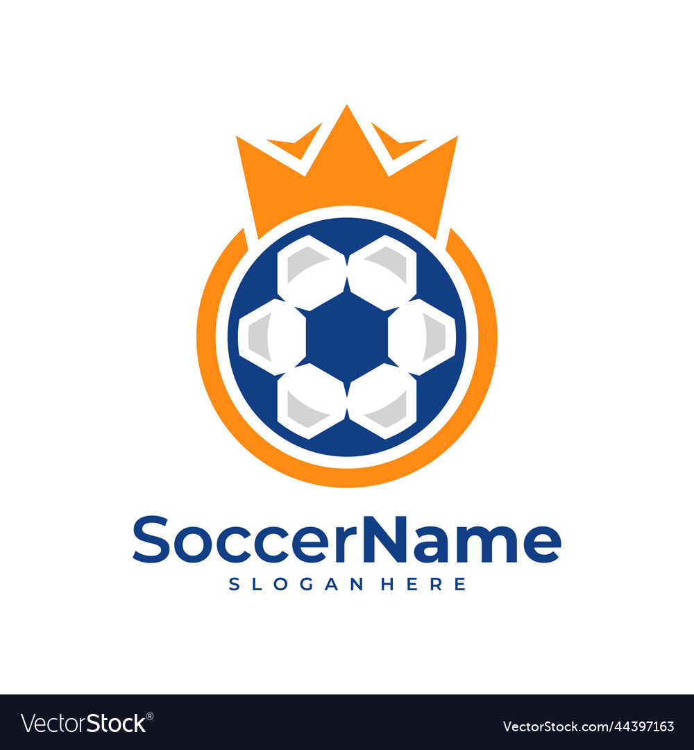 King soccer logo template football Royalty Free Vector Image