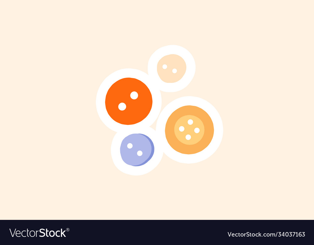 Multicolored buttons isolated vector image Multicolored buttons isolated