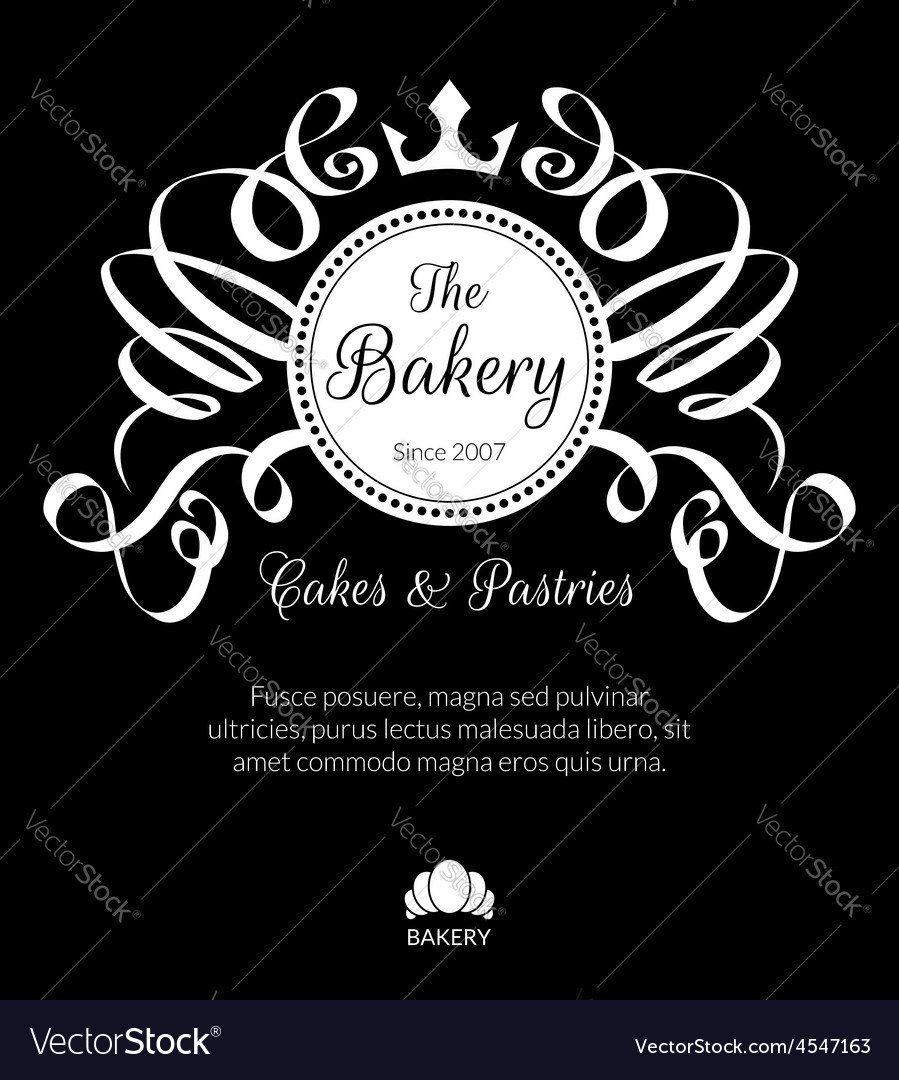 Retro card with bakery logo label