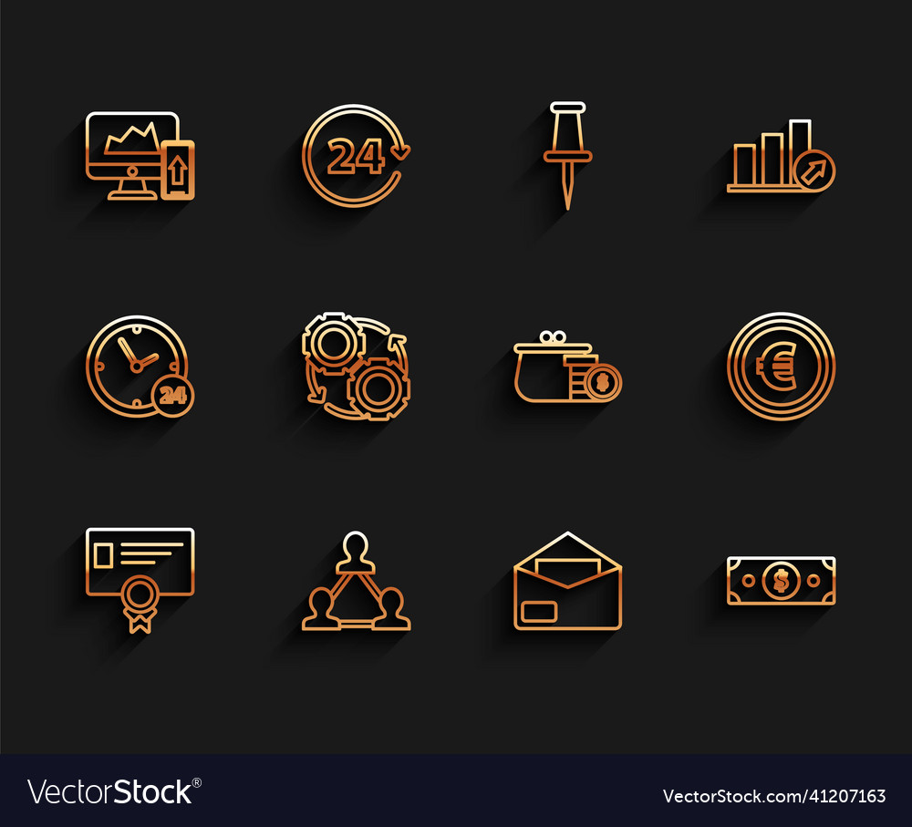 Set line certificate template envelope stacks vector image Set line certificate template envelope stacks