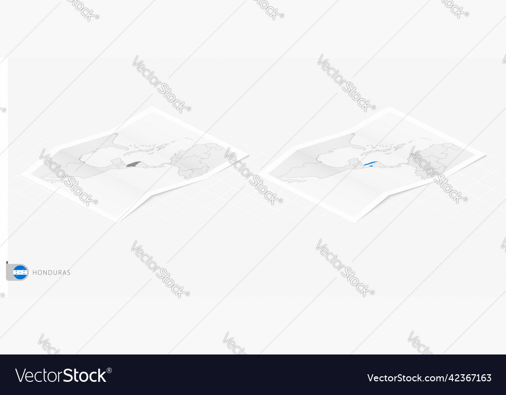 Set of two realistic map honduras with shadow