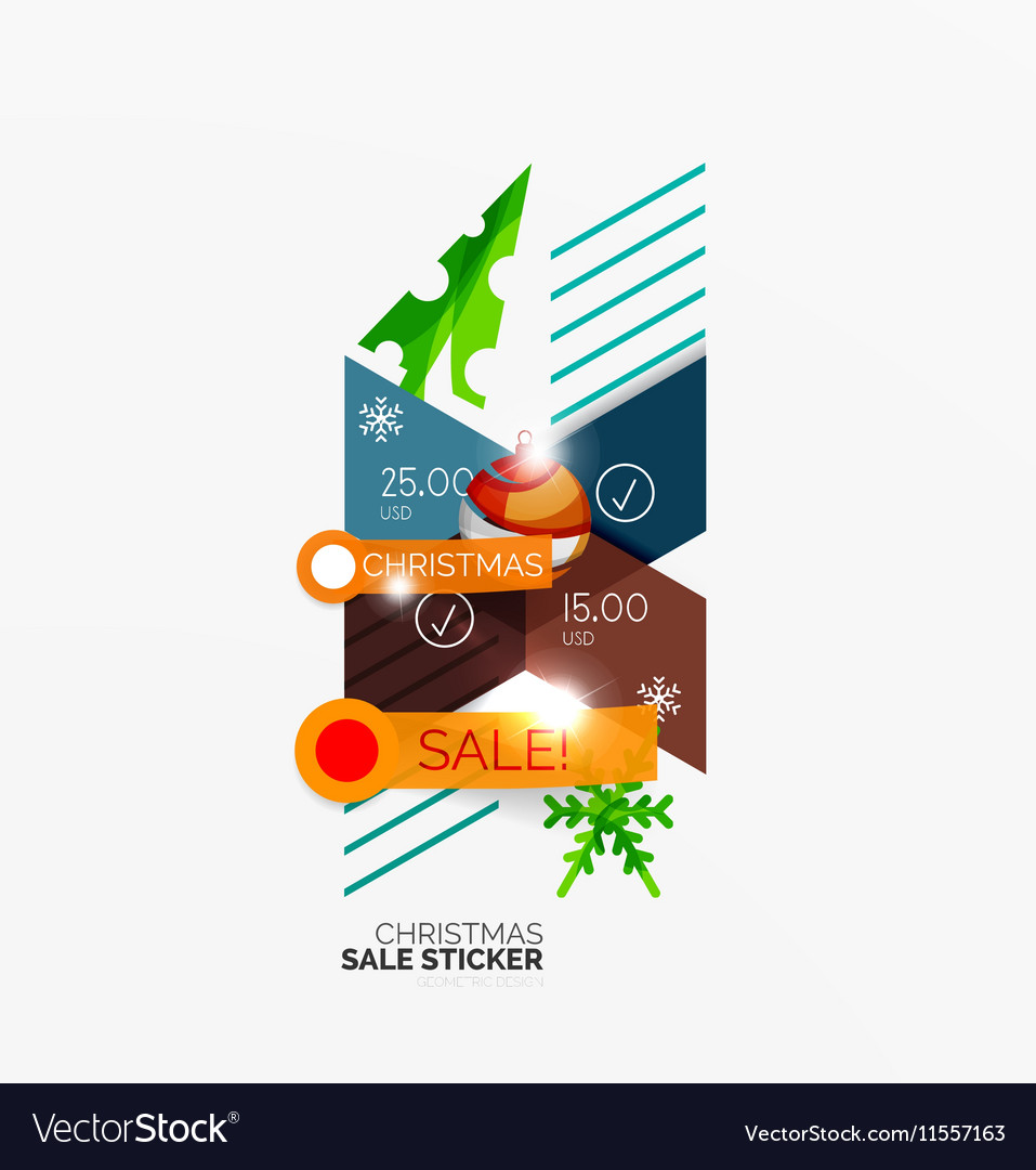 Shiny holiday new year and christmas sale banners Vector Image