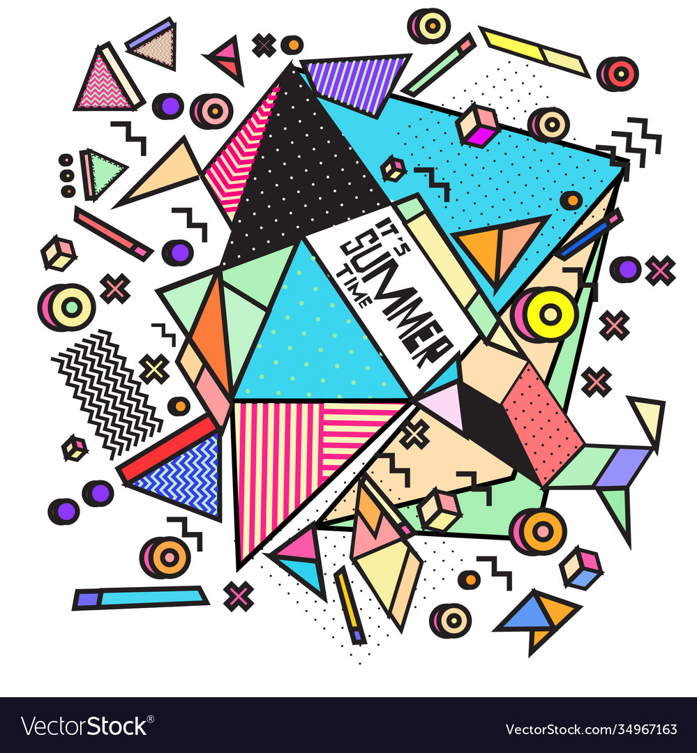 Triangle geometric forms for summer design event vector image Triangle geometric forms for summer design event