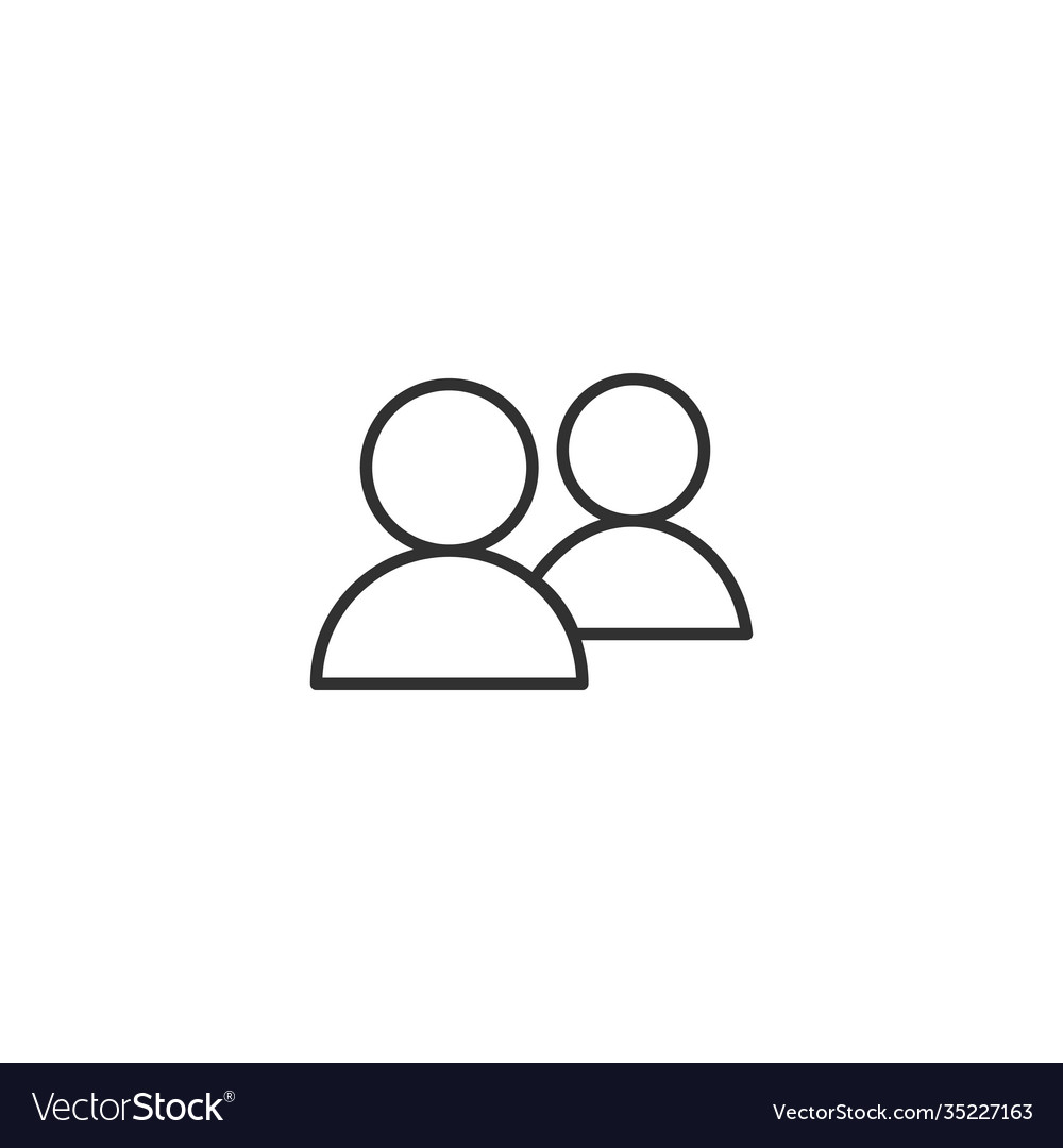 Two users outline icon linear style sign