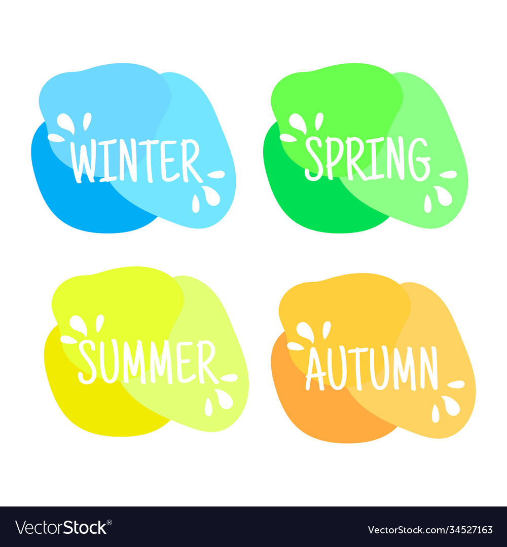 Winter spring summer autumnfour seasons lettering