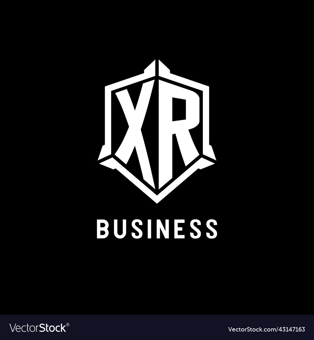 Xr logo initial with shield shape design style