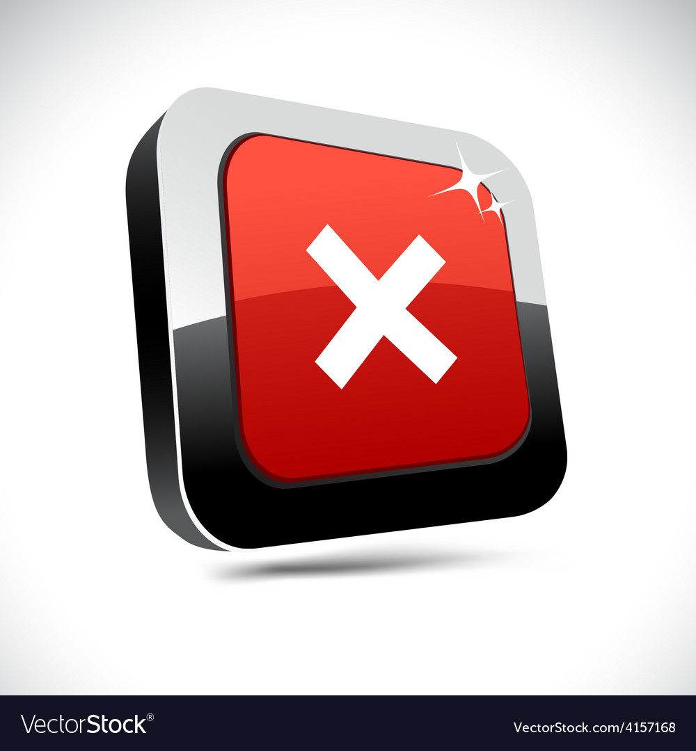 Abort 3d square button