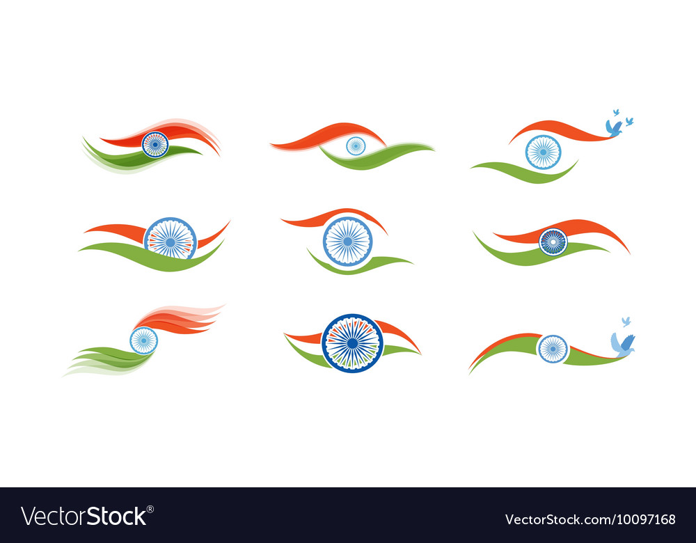 Abstract flag icons for India Royalty Free Vector Image