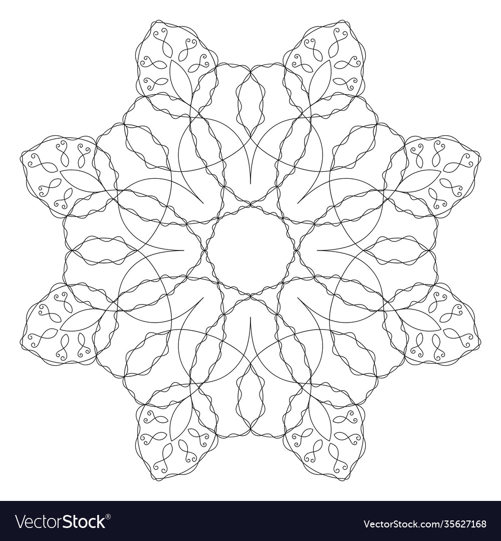 Black and white round symmetrical artwork