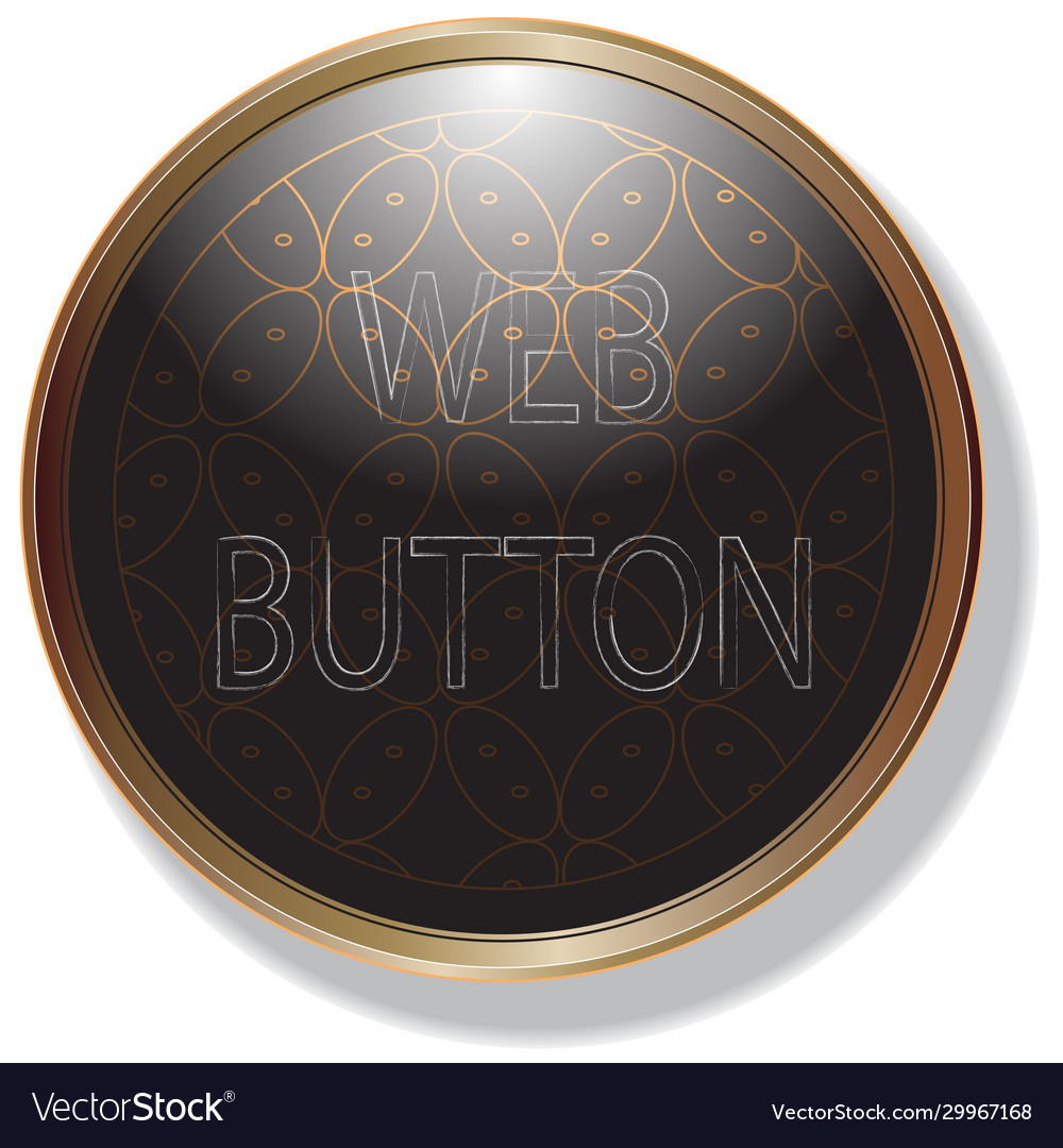 Gold frame black web button and icon template