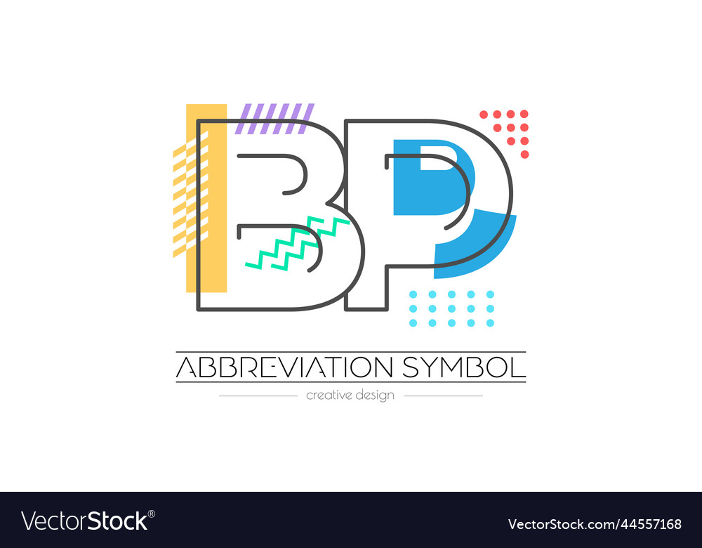 Letters b and p merging of two initials vector image Letters b and p merging of two initials