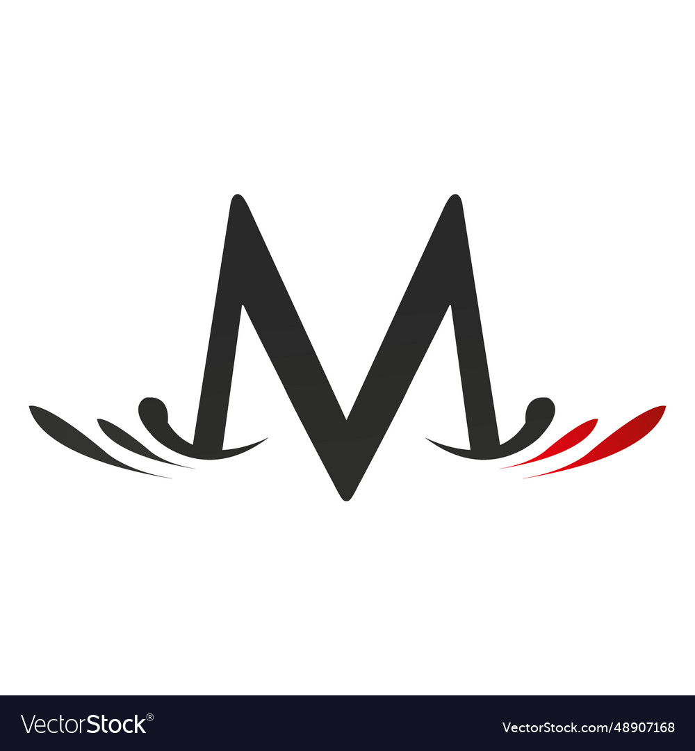 M letter swirls isotype