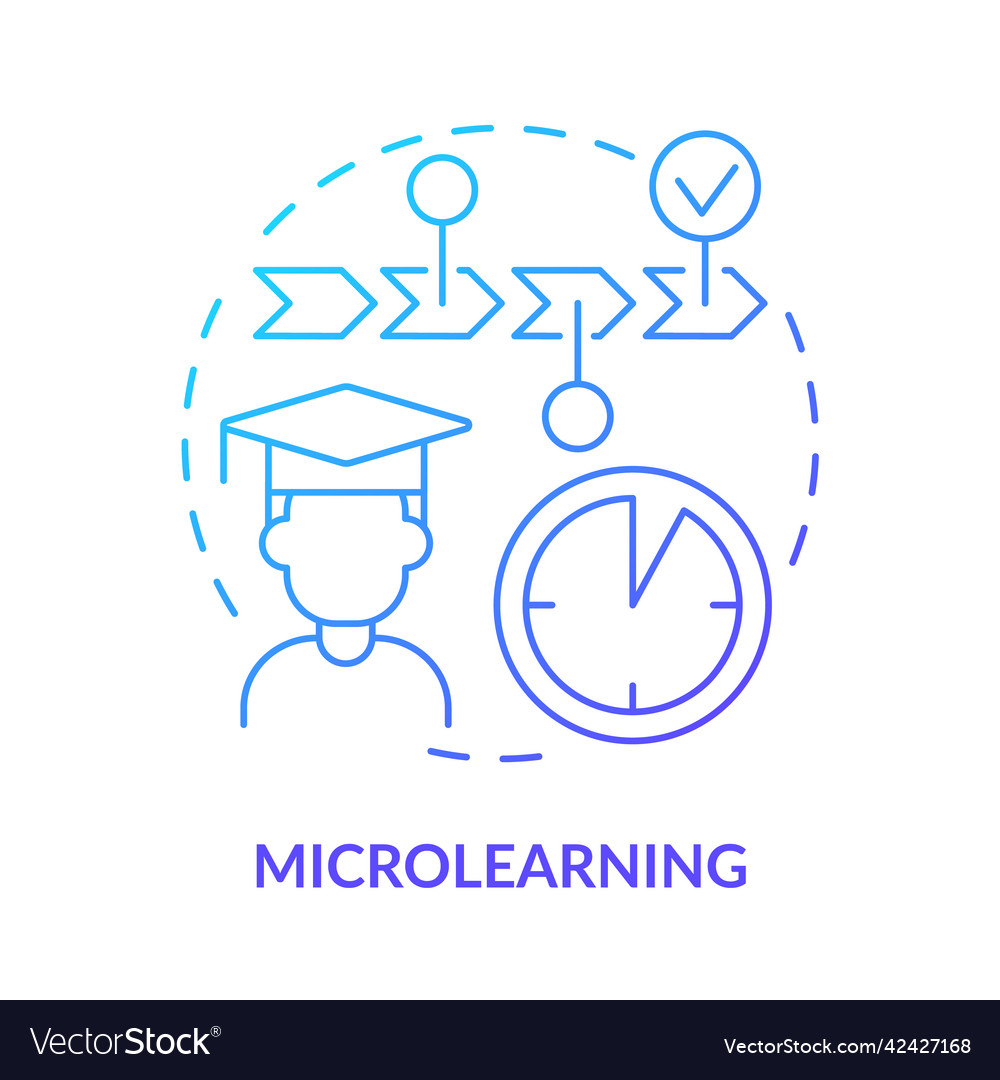 Microlearning blue gradient concept icon Vector Image