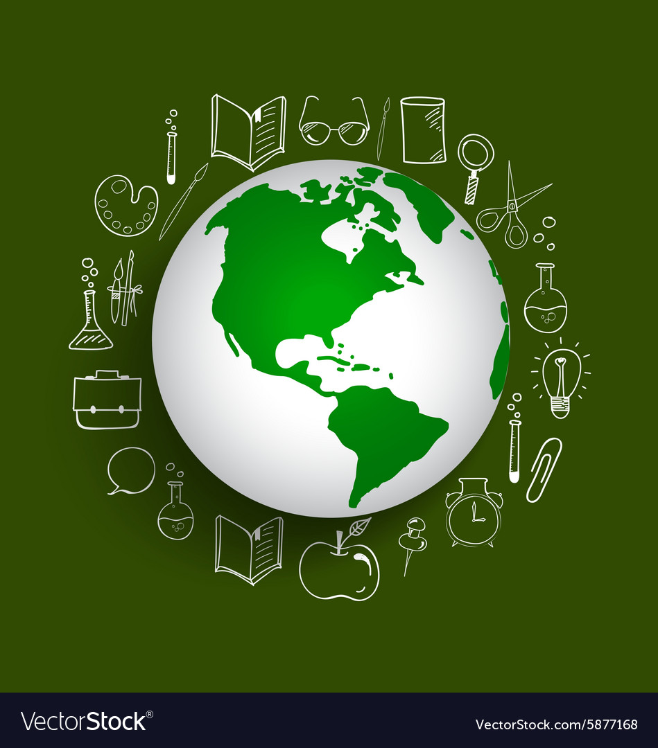 Modern globe with application icon template