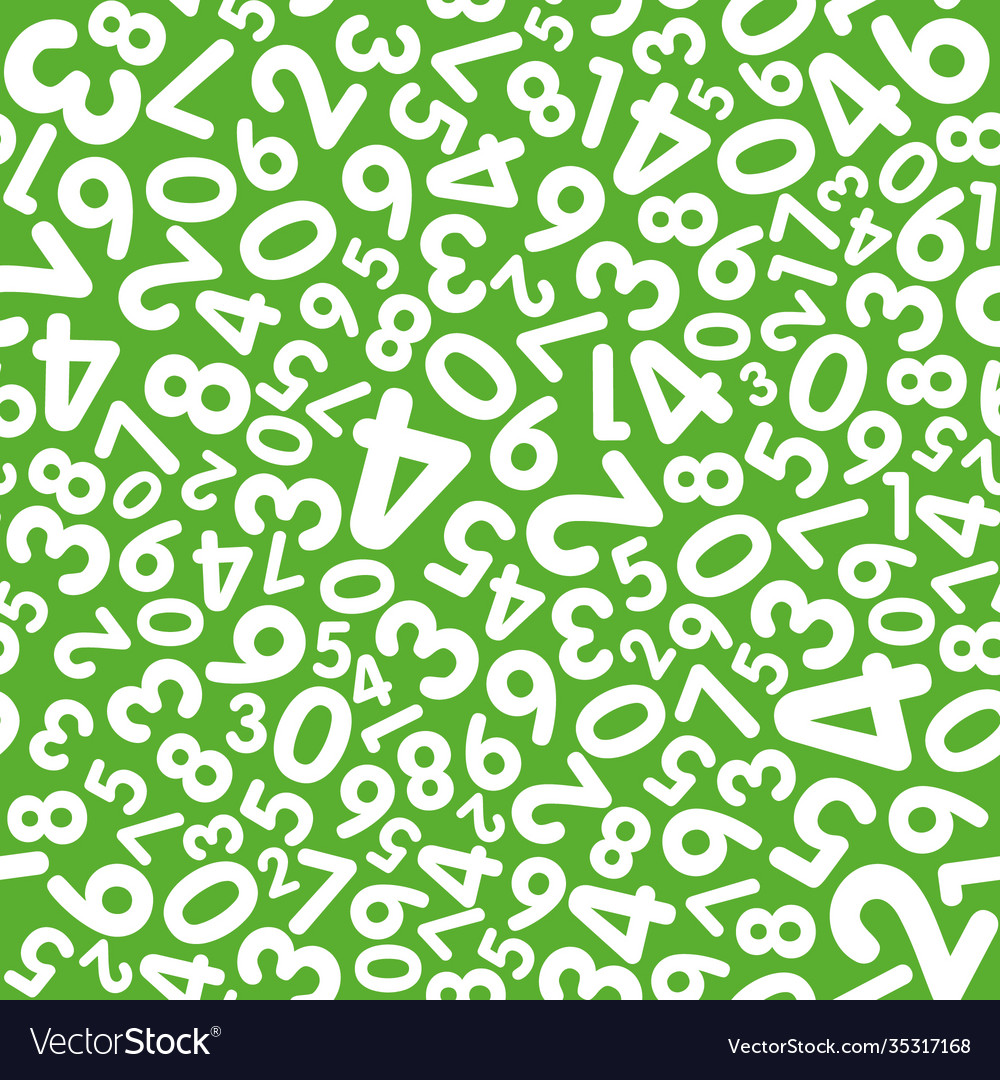 Numbers pattern seamless green background
