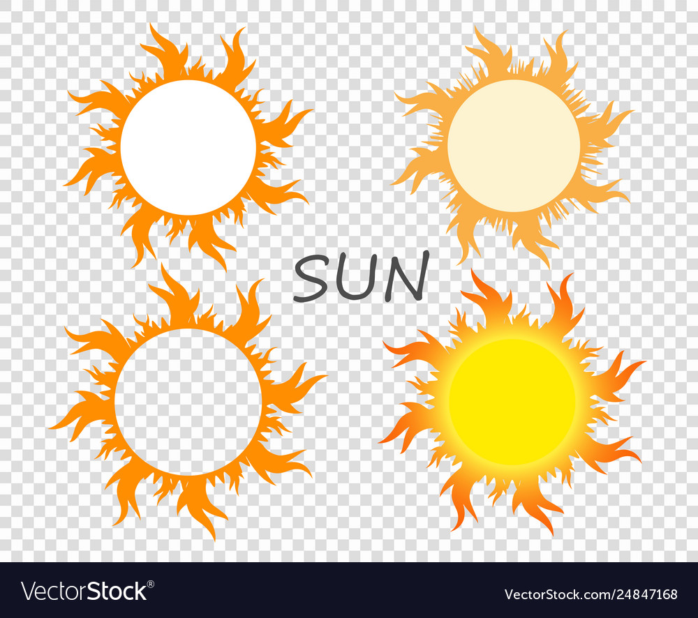 Set elements on isolated transparent background
