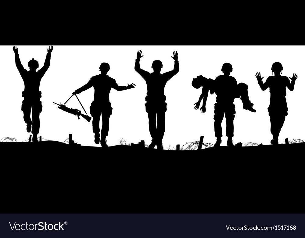 Soldiers surrendering Royalty Free Vector Image