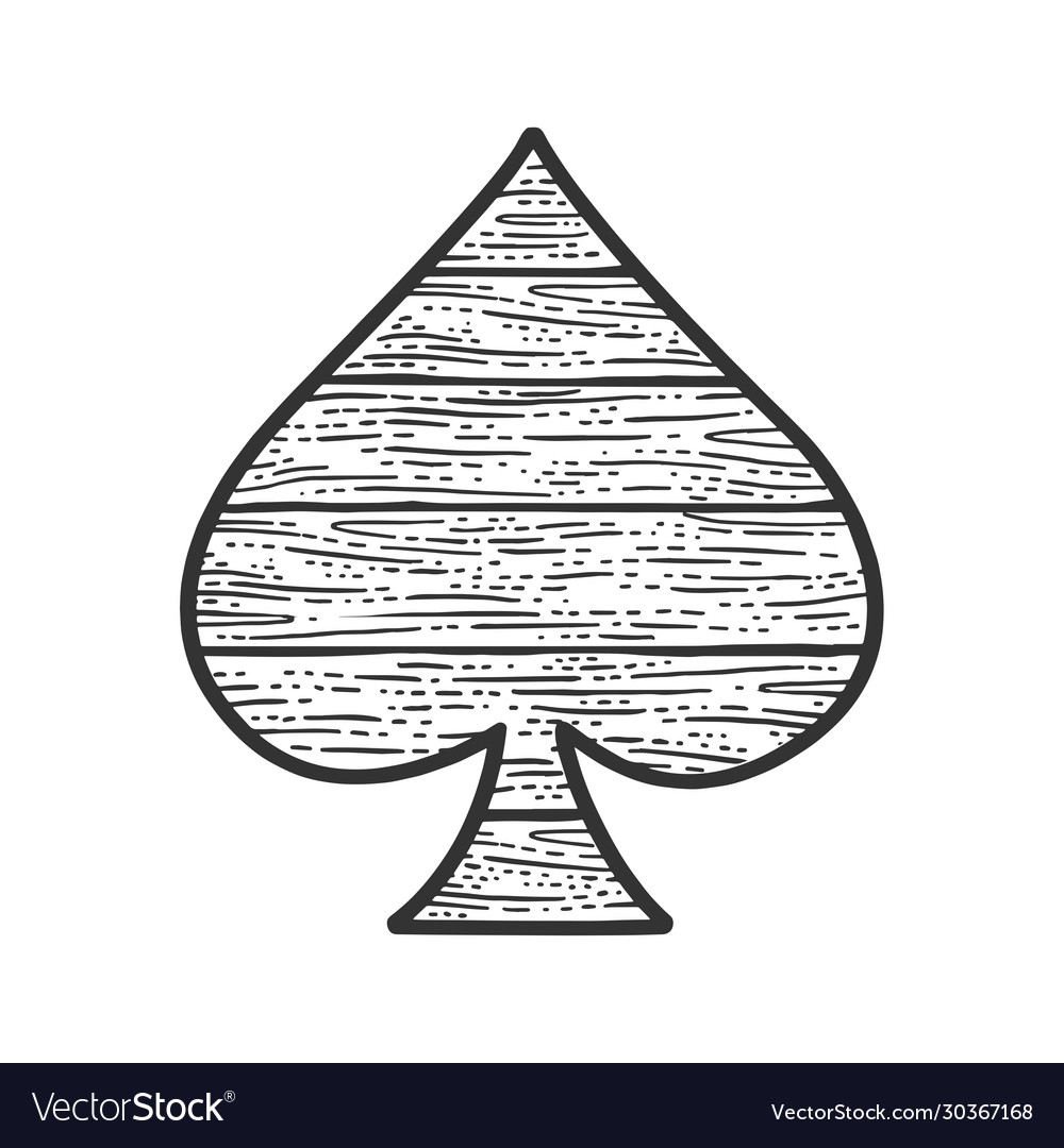 Spades wooden symbol sketch