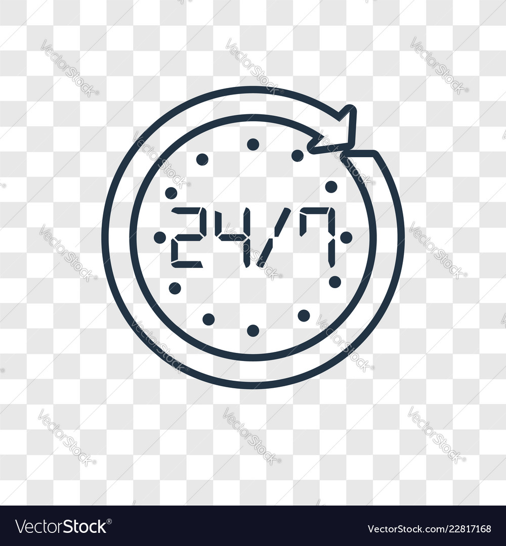 Time concept linear icon isolated on transparent Vector Image Time concept linear icon isolated on transparent