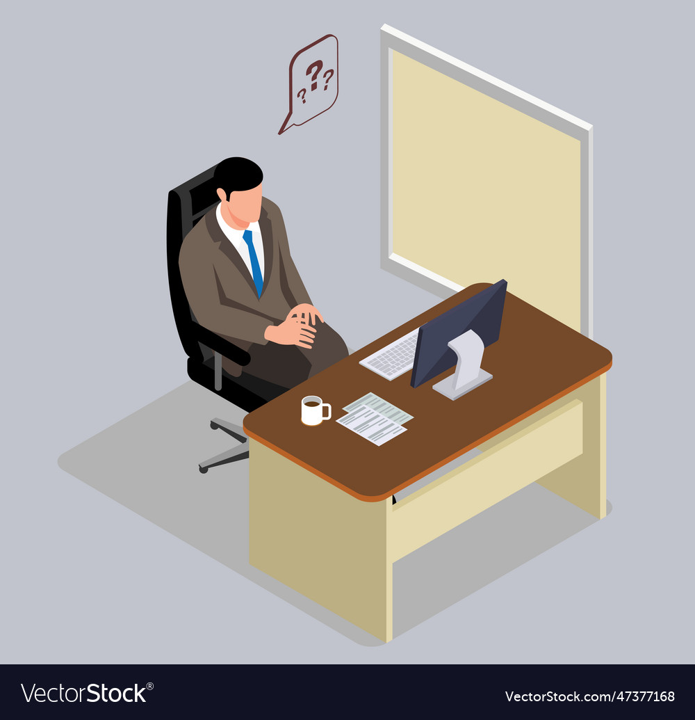 Workplace businessman working at the computer