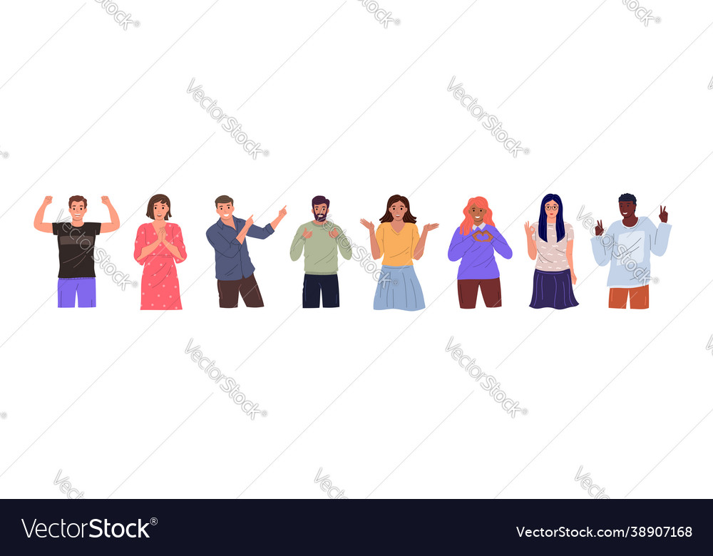 Young people in different poses Vector Image Young people in different poses