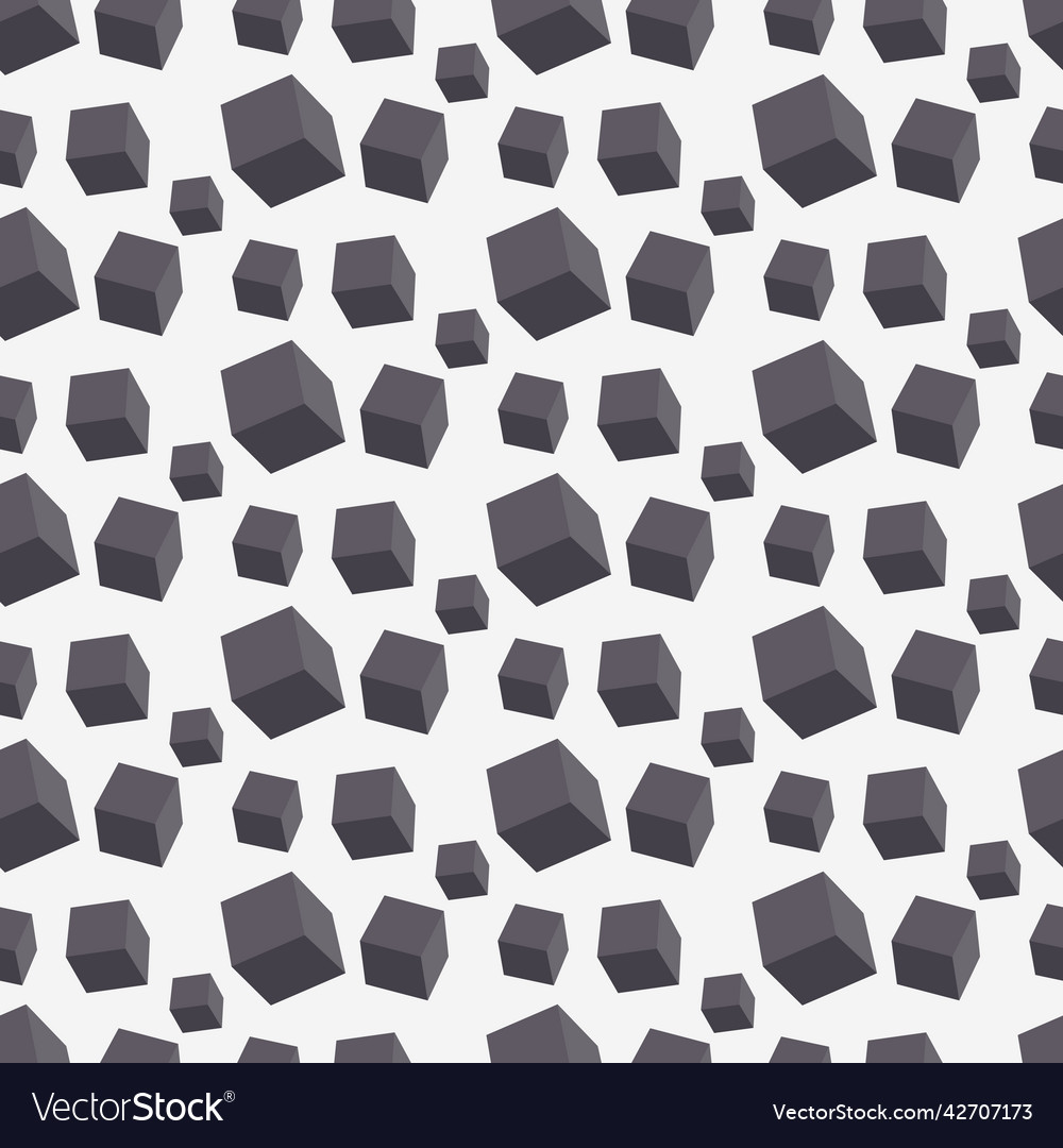 Abstract black cube seamless pattern vector image Abstract black cube seamless pattern