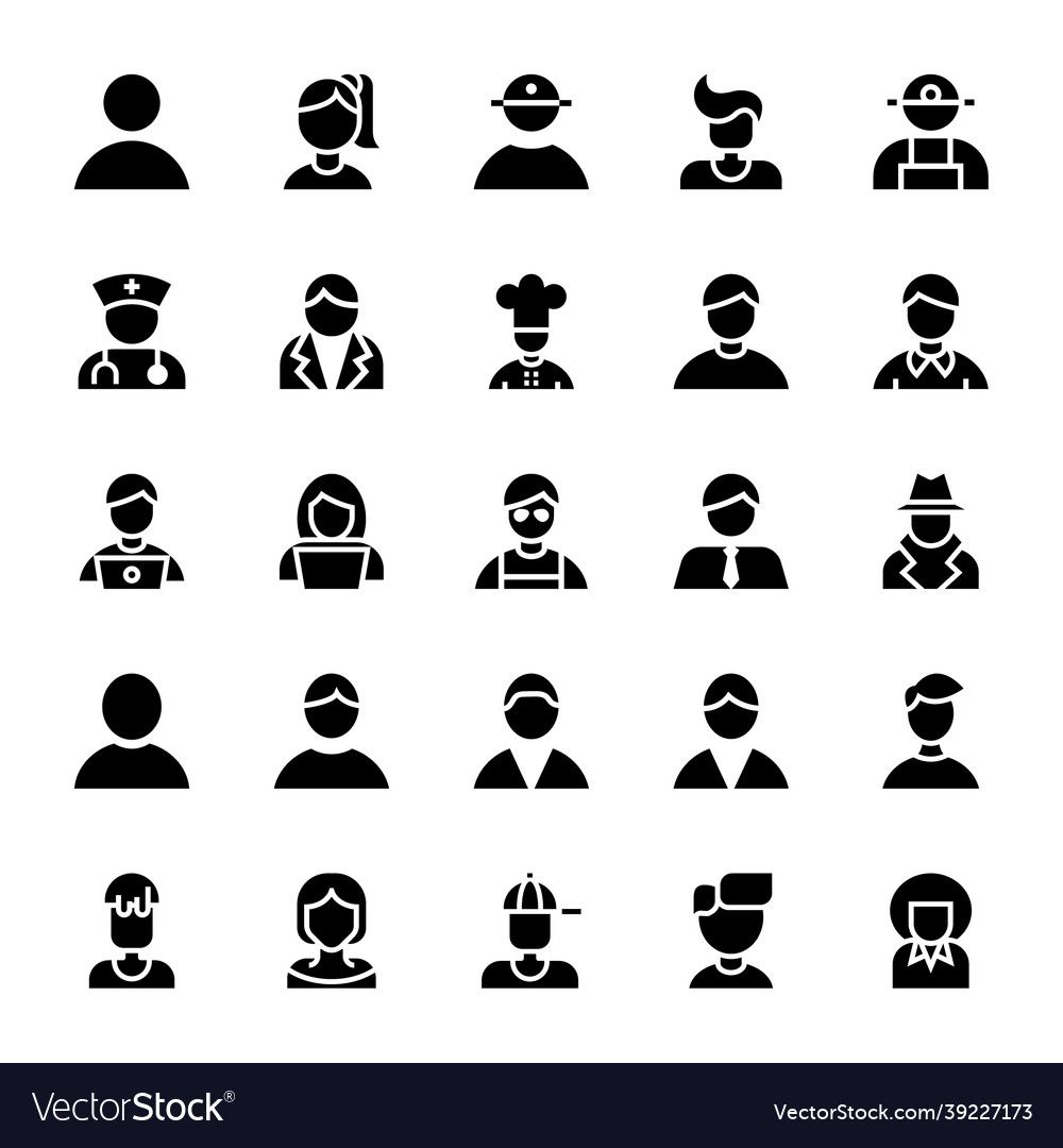 Avatar icons set Royalty Free Vector Image - VectorStock