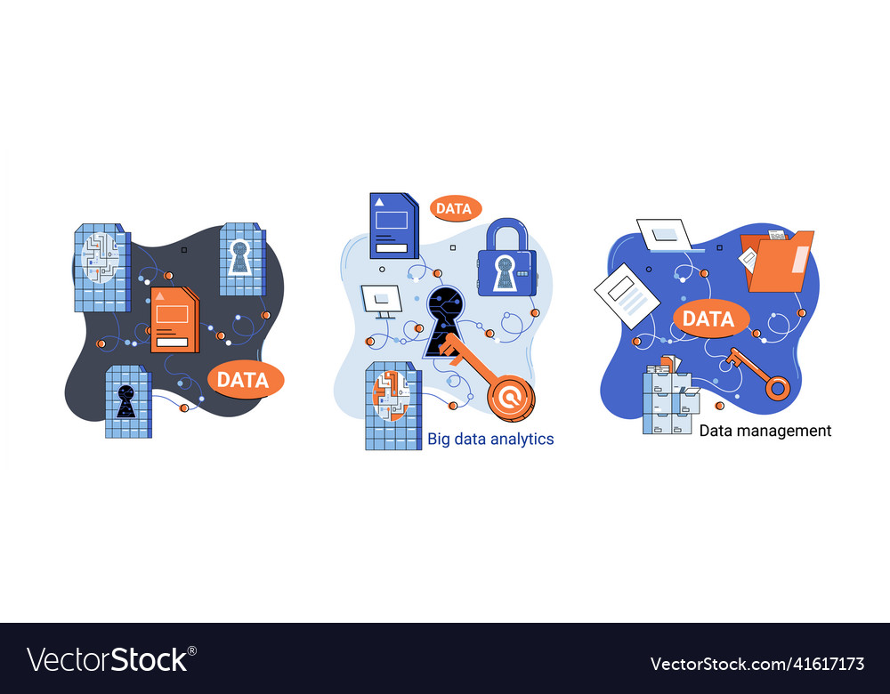 Big data analytics platform management vector image Big data analytics platform management