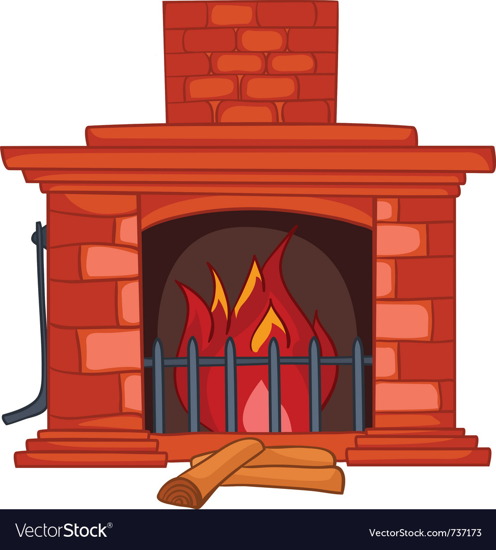 Cartoon Feuerstelle Szene