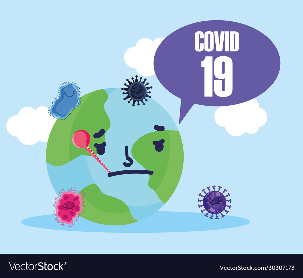 Covid 19 coronavirus pandemic sick world with Vector Image