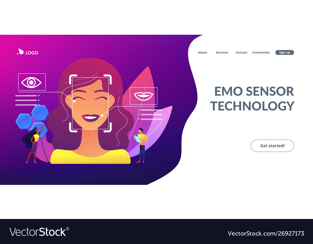 Emotion detection concept landing page vector image Emotion detection concept landing page